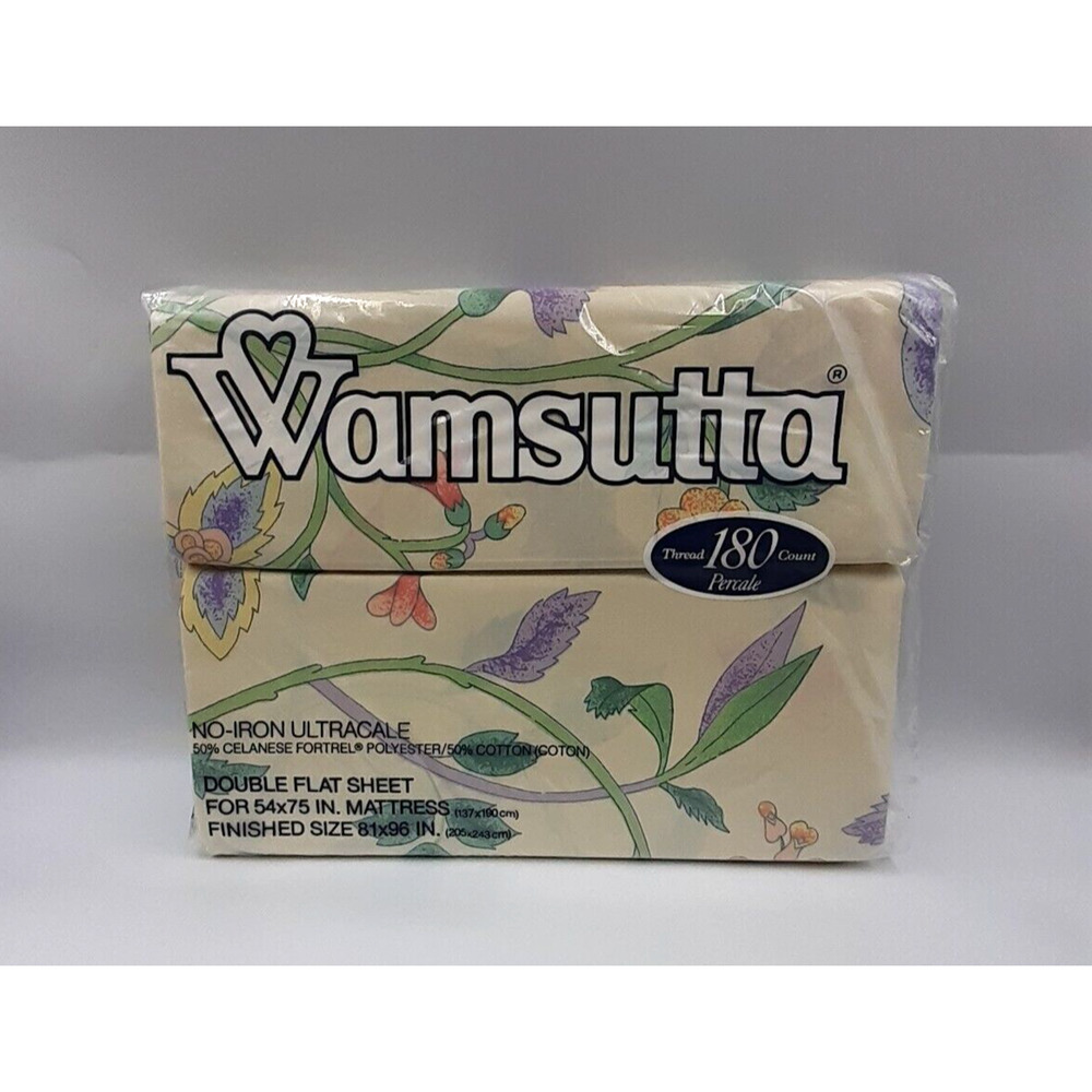 Vintage WAMSUTTA Oriental Fantasy Full Flat Sheet Multicolor Made USA Sealed NWT